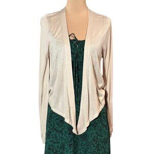 NWT Gold Hawk Lightweight Cardigan Sz.M Silk Bamboo Quiet Luxury Classic